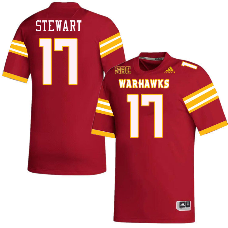 #17 JD Stewart Louisiana-Monroe Warhawks College Football Jerseys Stitched-Red